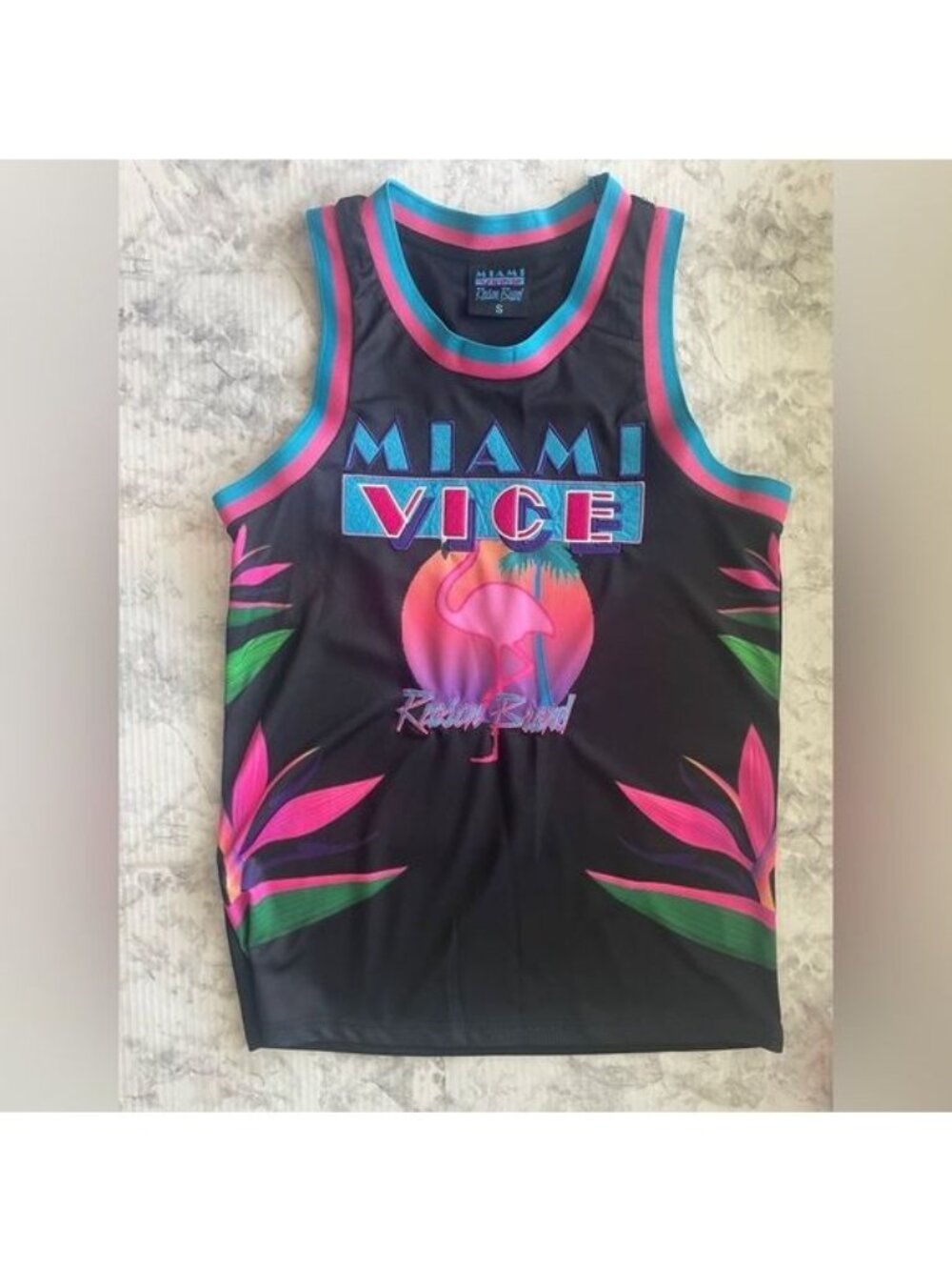 Reason Brand Miami Vice Retro Flamingo Tank Top  Mens Sz S (26-0238)